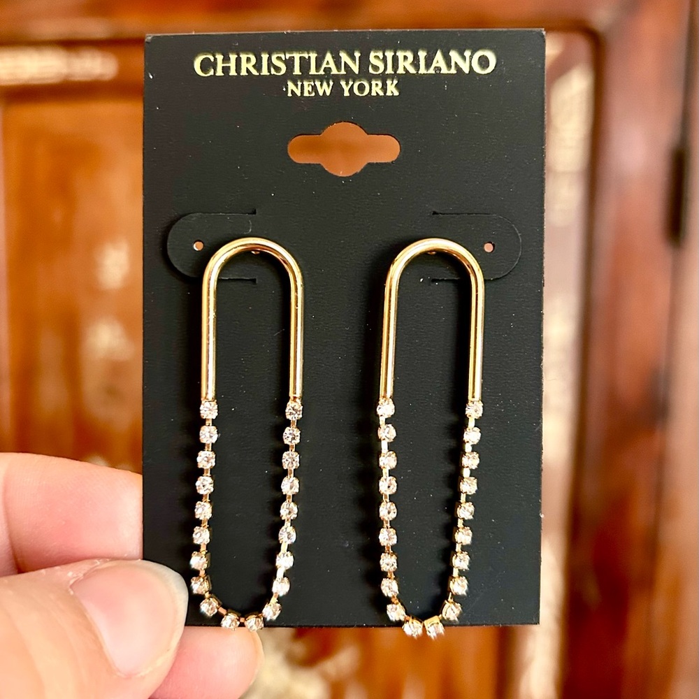 Christian Siriano Gold with rhinestones Women's Earrings